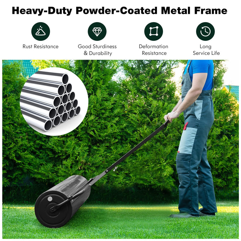 Load image into Gallery viewer, Goplus Lawn Roller, Push/Tow-Behind Lawn Roller, 17 Gallon/63L Water/Sand-Filled Sod Roller with Detachable Gripping Handle
