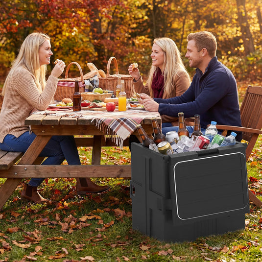 Goplus 91 Qt Insulated Food Pan Carrier with Door Shafts Latches and Sealing Strips