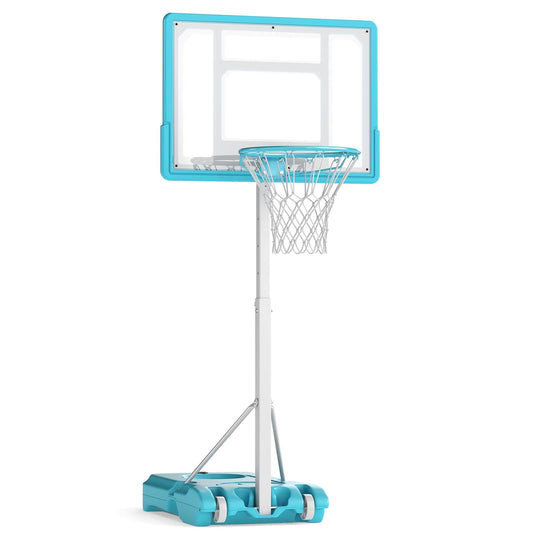 Goplus Poolside 3.1-4.1 FT Adjustable Height Basketball Goal with 32" Shatterproof Backboard
