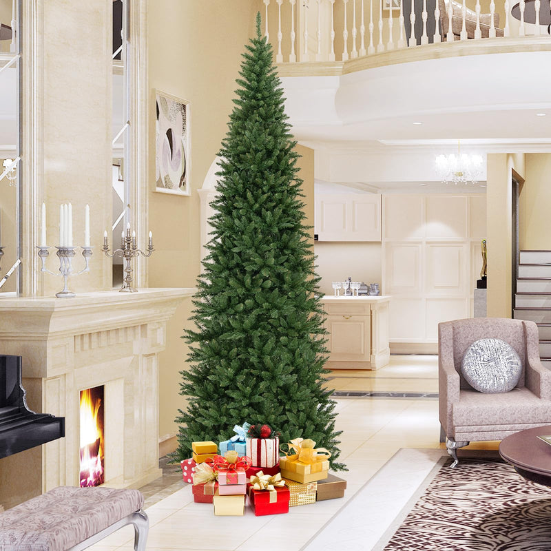Load image into Gallery viewer, Goplus 12ft Pre-Lit Artificial Christmas Tree with 360° Quick Power Connector
