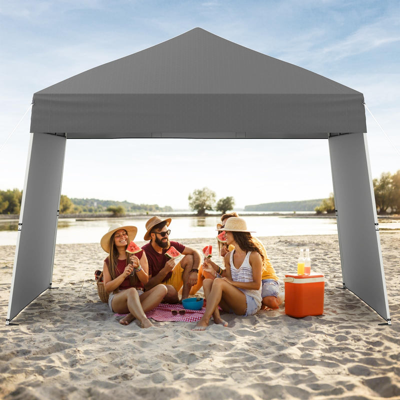 Load image into Gallery viewer, Goplus 9.2x14 FT Pop Up Canopy with 2 Sidewalls Easy Up Outdoor UPF50+ Patio Canopy w/Adjustable Slant Legs

