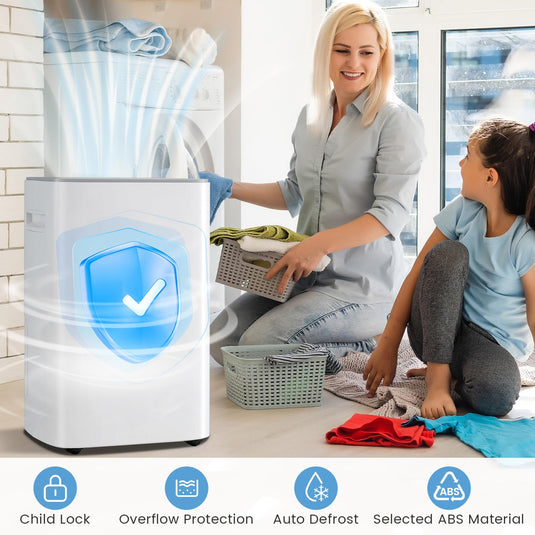 52 Pint Dehumidifier for Basement, 4500 Sq. Ft Portable Dehumidifier w/Auto & Manual Drainage
