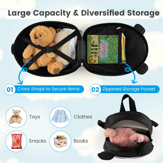 Goplus 2PC Kids Carry On Luggage Set, 16" Rolling Suitcase & 12" Backpack
