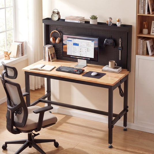 Goplus 48" Heavy Duty Workbench with AC/USB Outlets and Pegboard