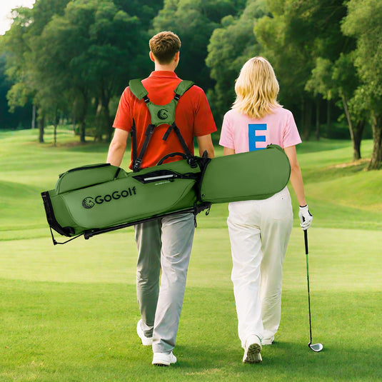 Goplus Golf Stand Bag with 8-Way Top Dividers Rain Hood 5 Pockets