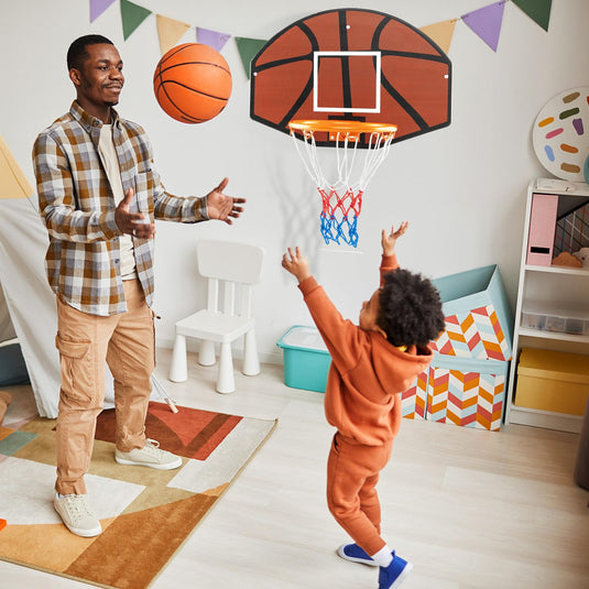 Goplus Wall Mount Basketball Hoop, 26" x 17.5" Indoor Outdoor Basketball Games w/Large Shatter-Proof Backboard