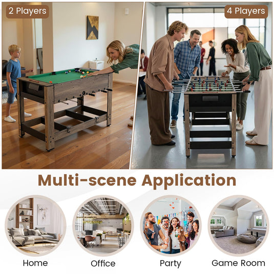 Goplus 48” Combo Game Table with Foosball & Pool for Adults
