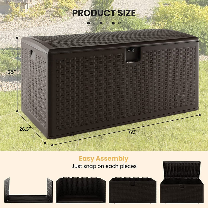 Load image into Gallery viewer, Goplus Outdoor Storage Box, 120 Gallon Waterproof Patio Storage Box
