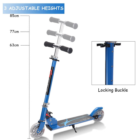 Folding Kick Scooter for Kids, 2 Flash Wheels Deluxe Aluminum - GoplusUS