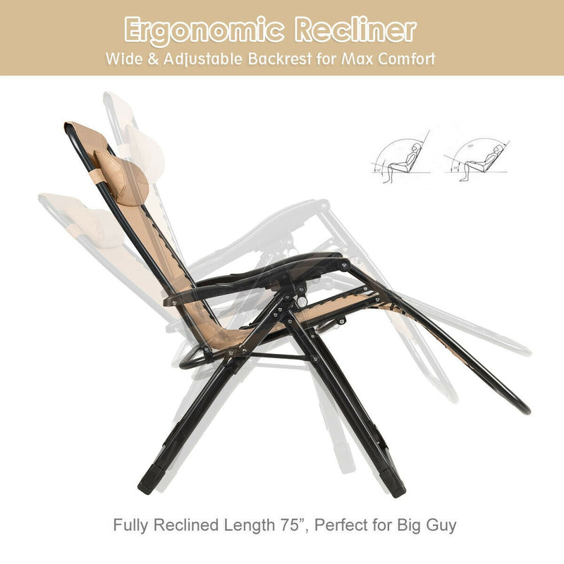 Load image into Gallery viewer, Zero Gravity Chair, 500-lb Capacity Oversized Recliner with Cup Holder
