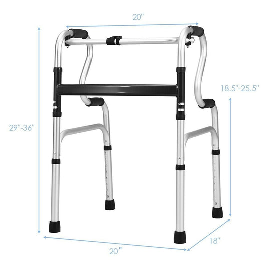 Folding Walker, 400LBS FDA Certification Toilet Armrest - GoplusUS