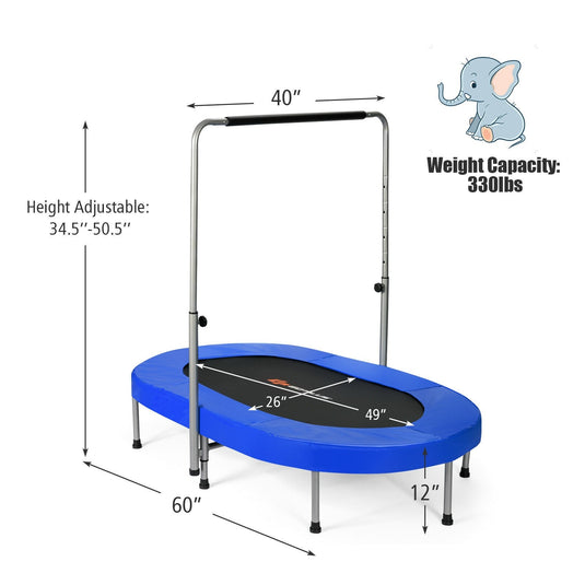 Foldable Trampoline, Double Mini Kids Trampoline Rebounder - GoplusUS