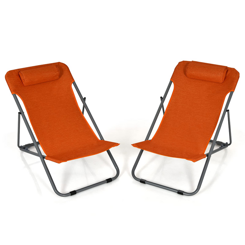 Load image into Gallery viewer, Goplus Beach Sling Chair for Adults, 2 Pcs Portable Folding Camping Chair - GoplusUS
