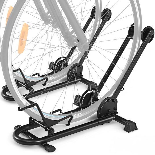 Goplus Foldable Bicycle Floor Stand, Steel Bike Parking Rack Fits 20"-29" Bikes - GoplusUS
