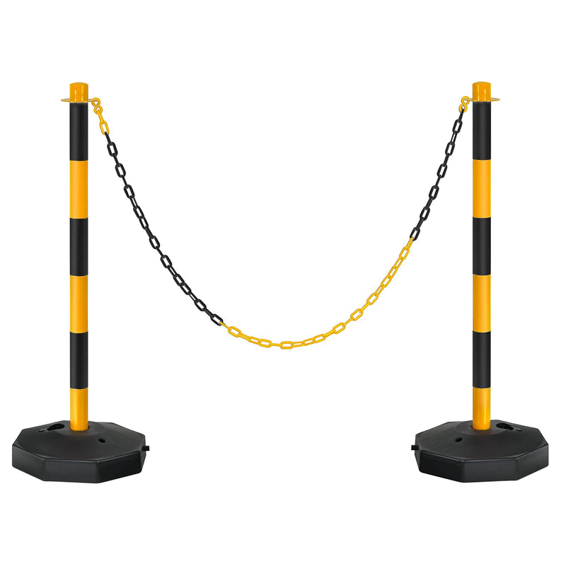 Load image into Gallery viewer, Goplus Delineator Post Cone, Traffic Cones Safety Barrier with Octagonal Fillable Base &amp; 5FT Link Chains - GoplusUS
