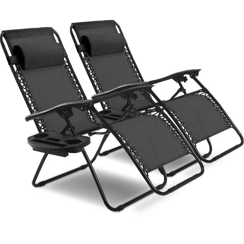 Load image into Gallery viewer, Goplus 2PC Zero Gravity Chairs Lounge Patio Folding Recliner - GoplusUS
