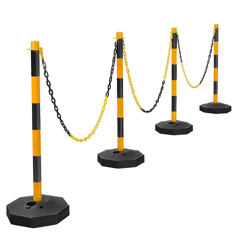 Load image into Gallery viewer, Goplus Delineator Post Cone, Traffic Cones Safety Barrier with Octagonal Fillable Base &amp; 5FT Link Chains - GoplusUS
