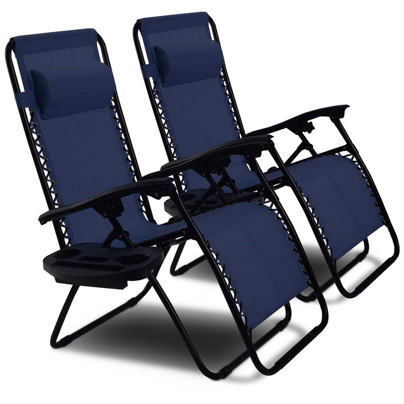 Load image into Gallery viewer, Goplus 2PC Zero Gravity Chairs Lounge Patio Folding Recliner - GoplusUS

