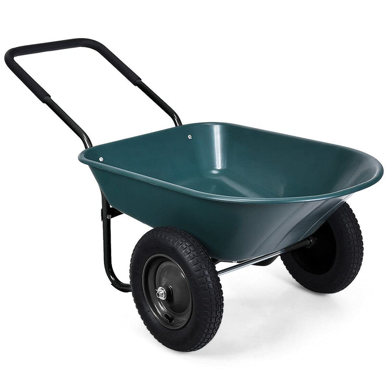 Load image into Gallery viewer, Goplus Dual Wheel Wheelbarrow, Heavy Duty Garden Cart, 330 lbs Capacity Utility Cart - GoplusUS
