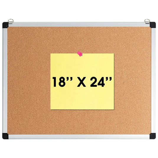 Cork Board, Bulletin Board, 18 x 24 3 Pack Aluminum Framed Cork Notice Pin Board Memo Board - GoplusUS