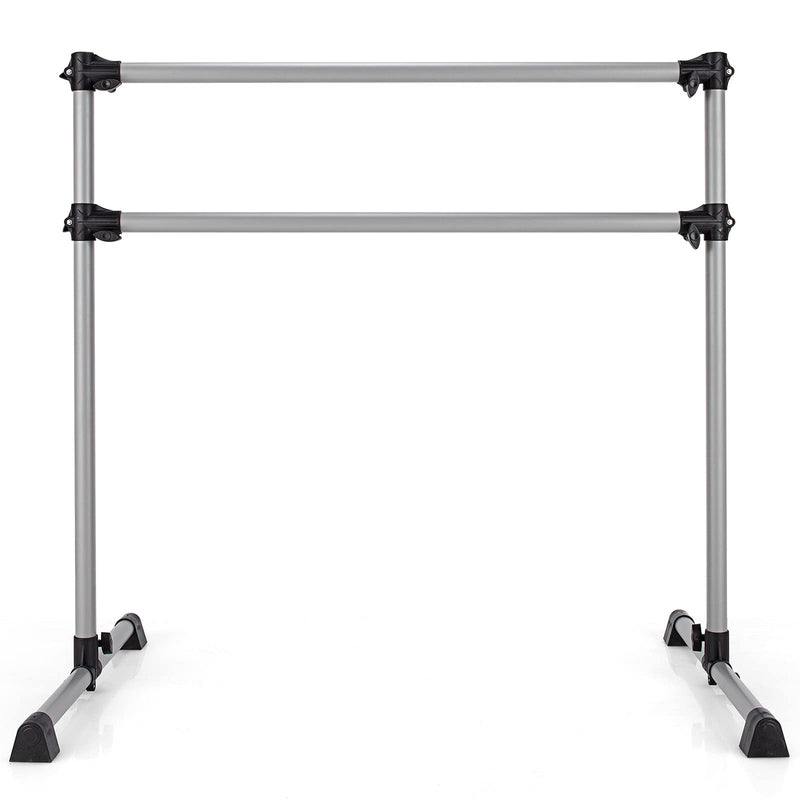 Load image into Gallery viewer, Goplus Double Ballet Barre Bar, Portable 4 FT Freestanding Dancing Bar w/ 7&quot; - 46&quot; Adjustable Height - GoplusUS
