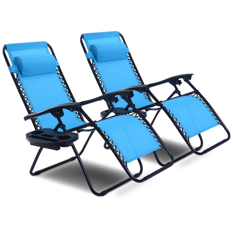 Load image into Gallery viewer, Goplus 2PC Zero Gravity Chairs Lounge Patio Folding Recliner - GoplusUS
