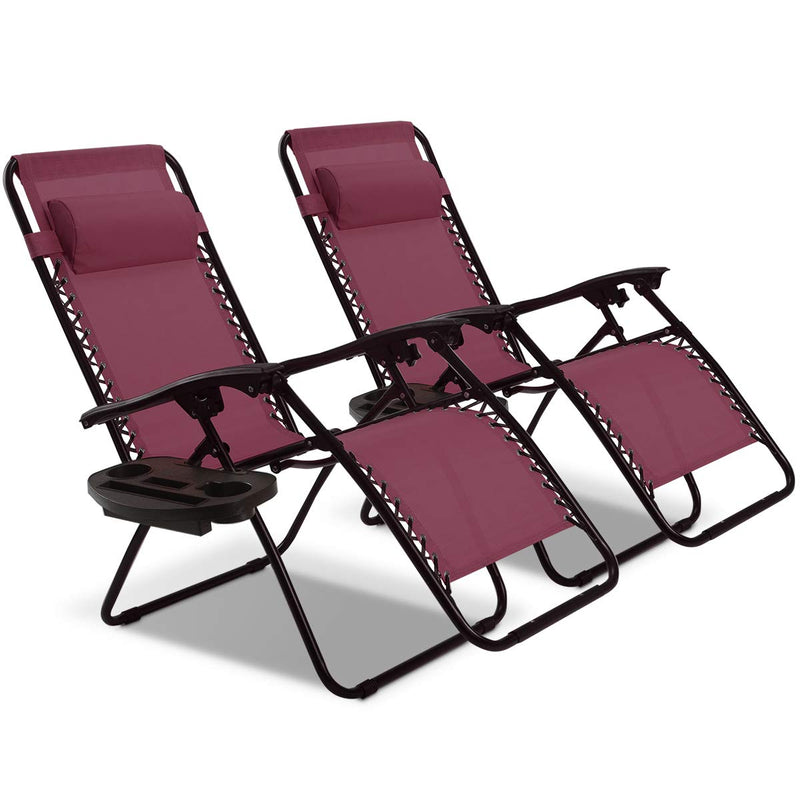 Load image into Gallery viewer, Goplus 2PC Zero Gravity Chairs Lounge Patio Folding Recliner - GoplusUS
