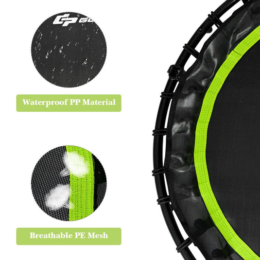40'' Folding Fitness Trampoline, Portable Mini Exercise Rebounder - GoplusUS