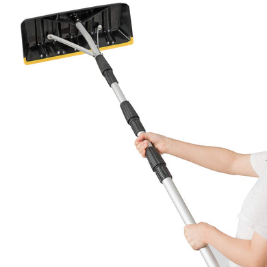 Goplus Roof Snow Rake, Large Blade 21ft Extension Light Weight Aluminum Rake - GoplusUS