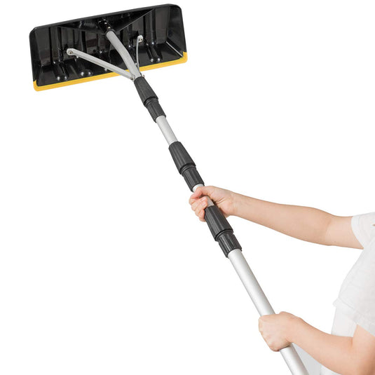 Goplus Roof Snow Rake, Large Blade 21ft Extension Light Weight Aluminum Rake - GoplusUS