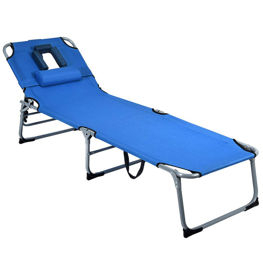 Patio Lounge Chair, Adjustable Folding Recliner - GoplusUS