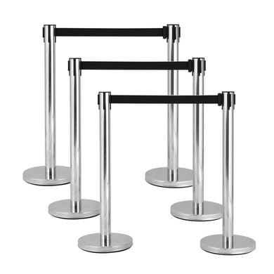 6Pcs Stanchion Post Crowd Control Barrier Stainless Steel Stanchions - GoplusUS