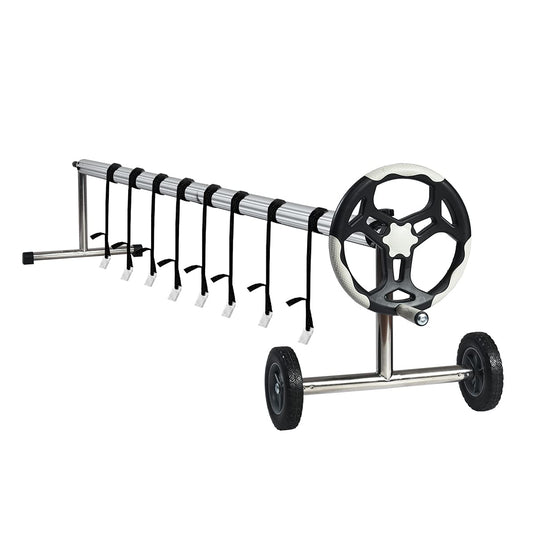 18FT Pool Cover Reel Set, Aluminum Pool Solar Cover Reel - GoplusUS