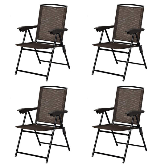 Sets of 4 Folding Sling Chairs Portable Chairs