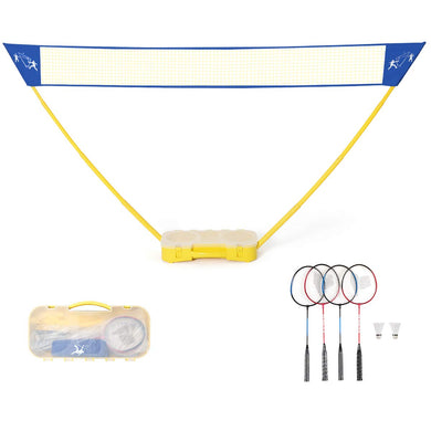 Portable Badminton Set, 10x5 ft Folding Adjustable Volleyball Badminton Net