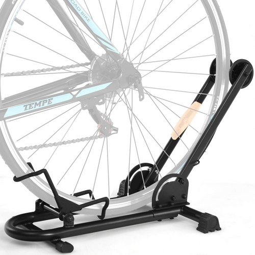 Goplus Foldable Bicycle Floor Stand, Steel Bike Parking Rack Fits 20