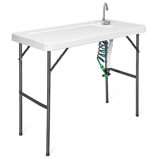 Folding Fish Table Fillet Hunting Cleaning Cutting Camping Sink Table