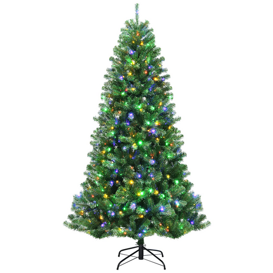 Goplus Christmas Tree, Hinged Remote Control Artificial Xmas Tree, Residential and Commercial Decoration for Indoor - GoplusUS