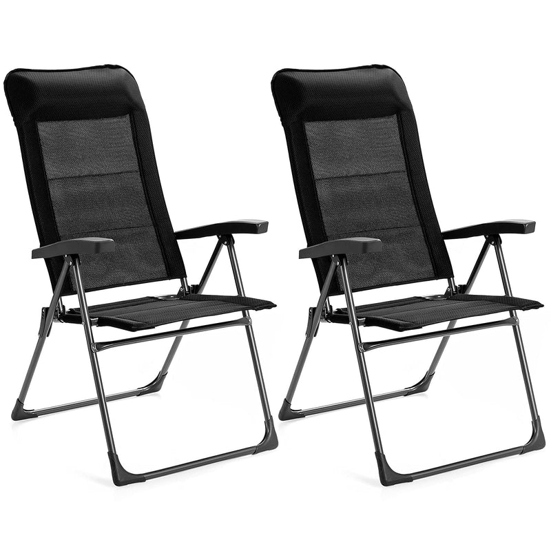 Load image into Gallery viewer, Folding Patio Sling Chairs, Portable Dining Chair with Headrest - GoplusUS
