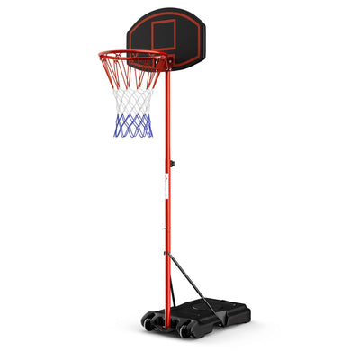 Portable Basketball Hoop, Height Adjustable Basketball Goal System [6.5FT-8.5FT] w/Shatterproof Backboard