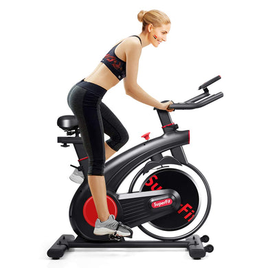 Indoor Cycling Bike, Silent Belt Drive Exercise Bike with Phone Holder - GoplusUS
