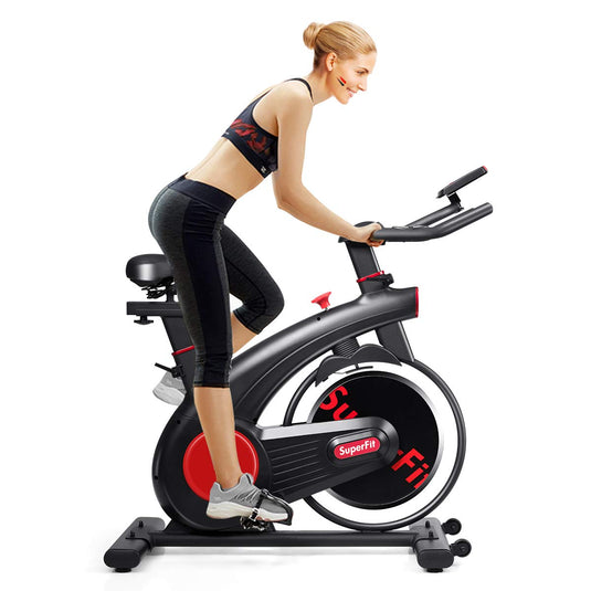 Indoor Cycling Bike, Silent Belt Drive Exercise Bike with Phone Holder - GoplusUS