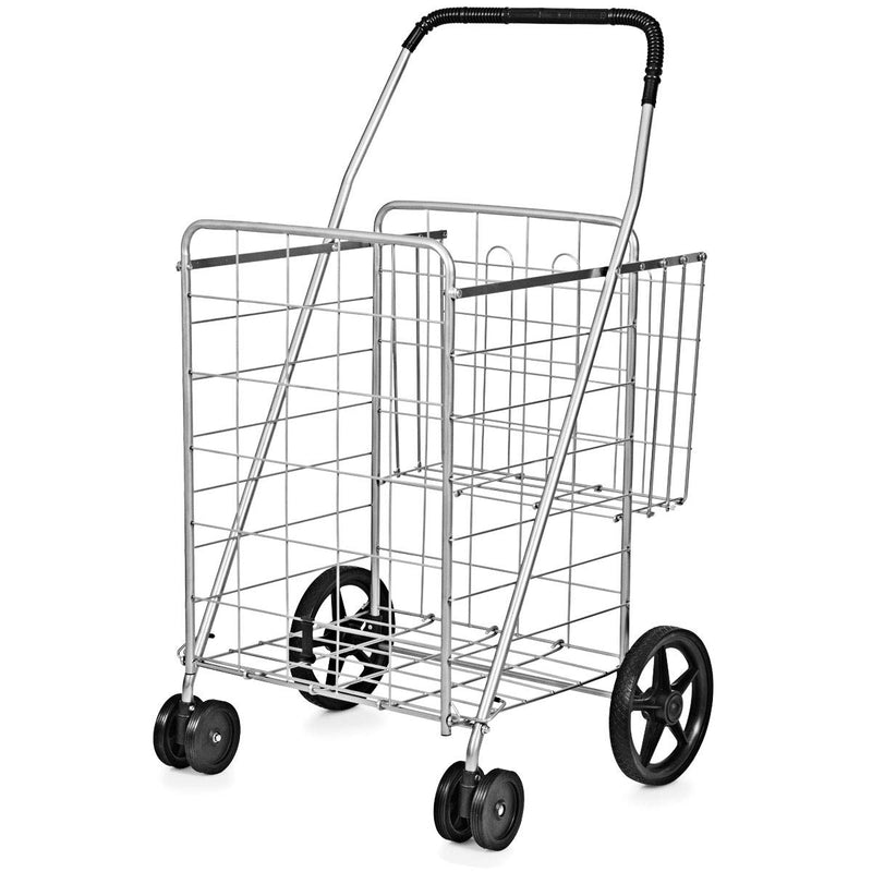 Load image into Gallery viewer, Jumbo Folding Shopping Cart for Grocery Laundry Book Luggage Travel - GoplusUS
