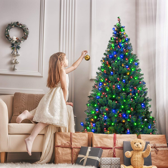 Goplus Artificial Christmas Tree Premium Spruce Hinged Tree, UL-Certified Transformer - GoplusUS