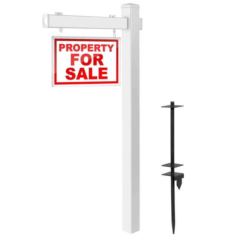 Load image into Gallery viewer, Goplus Vinyl UPVC Real Estate Sign Post, 6 Ft Realtor Yard Sign Post for Open - GoplusUS
