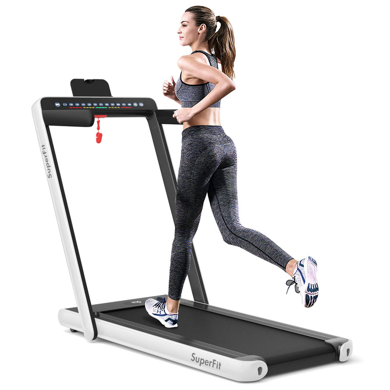 Load image into Gallery viewer, 2 in 1 Folding Treadmill with Dual Display, 2.25HP Superfit Under Desk Electric Pad - GoplusUS
