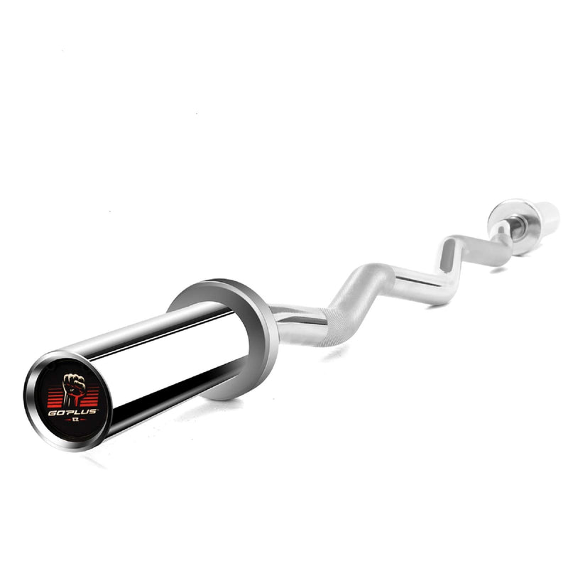 Load image into Gallery viewer, 400Lbs Olympic EZ Curl Bar for Strength Training, 48&quot; Solid Steel Barbell Weight Lifting Bar - GoplusUS
