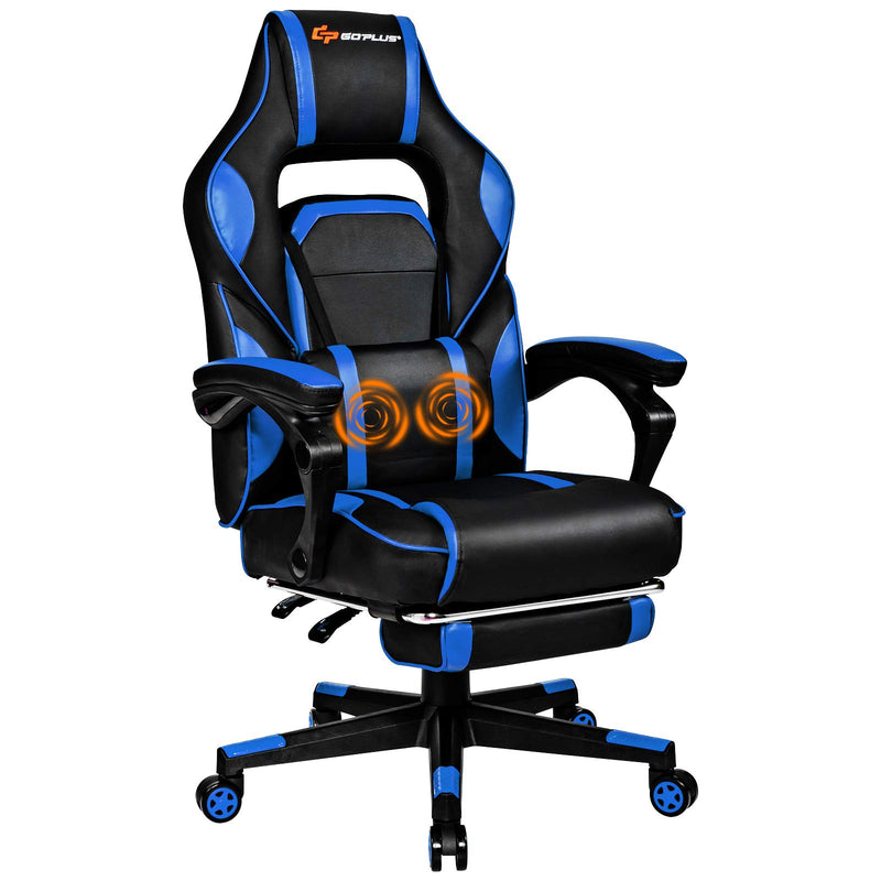 Load image into Gallery viewer, Massage Gaming Chair, Seat Height Adjustment Racing Computer Office Chair - GoplusUS
