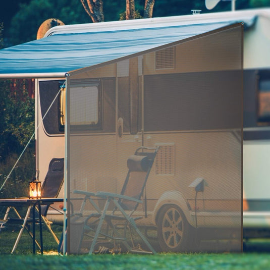 RV Awning Side Sun Shade, 9" x 7" Black Mesh Sunshade Screen with Complete Kits