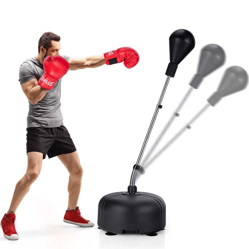 Load image into Gallery viewer, Goplus Punching Bag with Stand for Adults Kids, Freestanding Reflex Speed Bags with 55&quot; x 62.5&quot; Adjustable Height - GoplusUS
